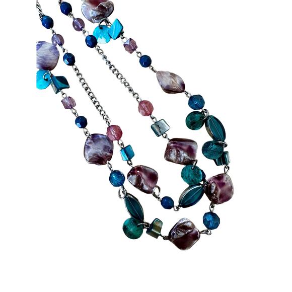Y2K Colorful Shell Multistrand Necklace - Picture 1 of 5